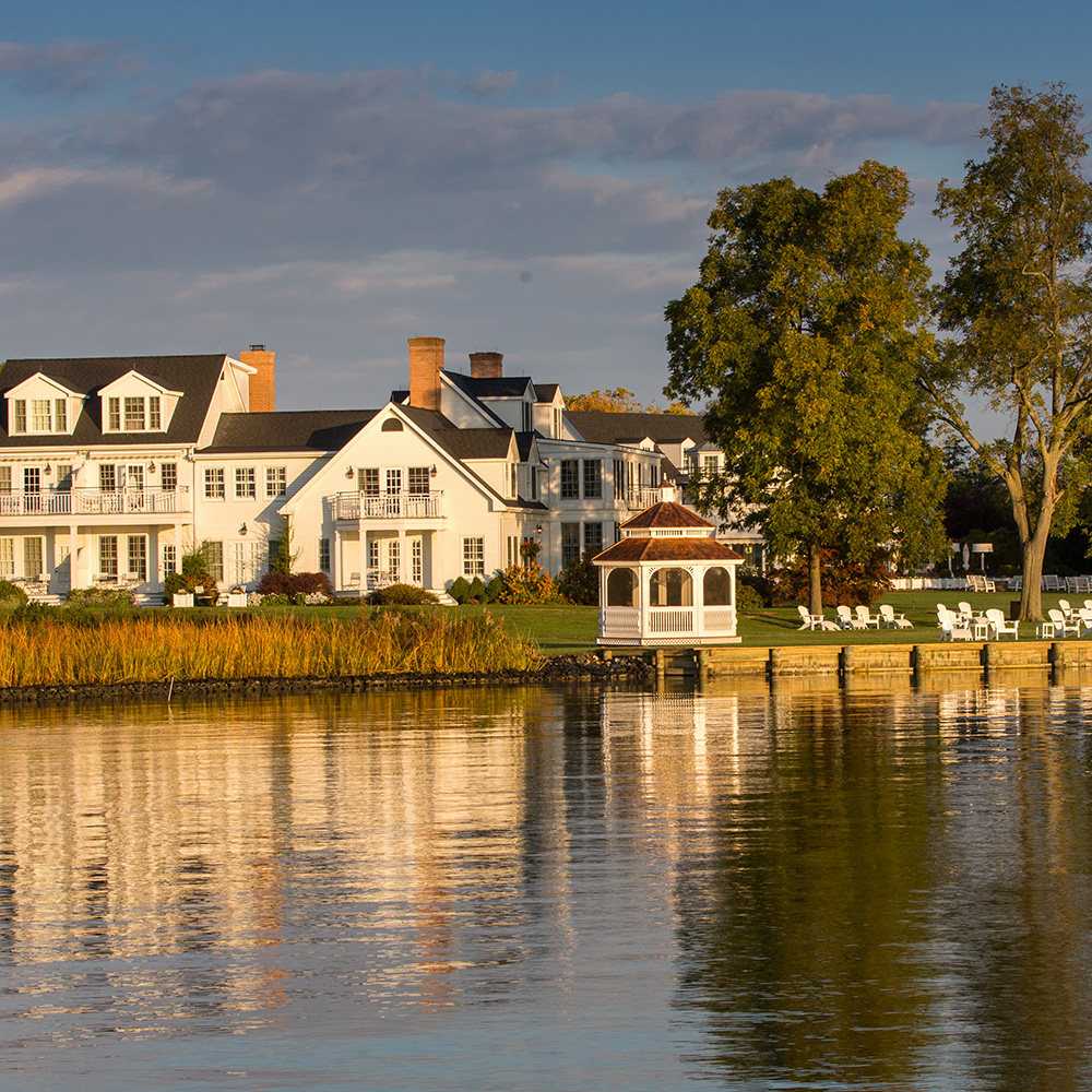 View of the Inn at Perry Cabin from the water.