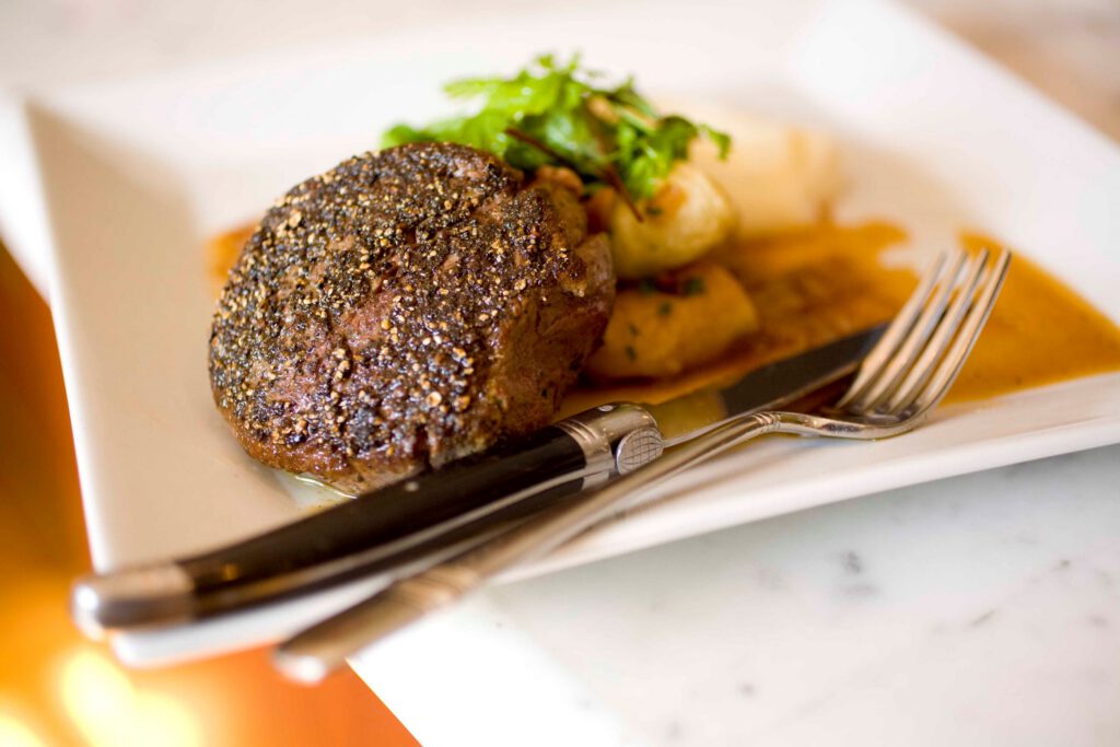 Steak at restaurant in Talbot County.