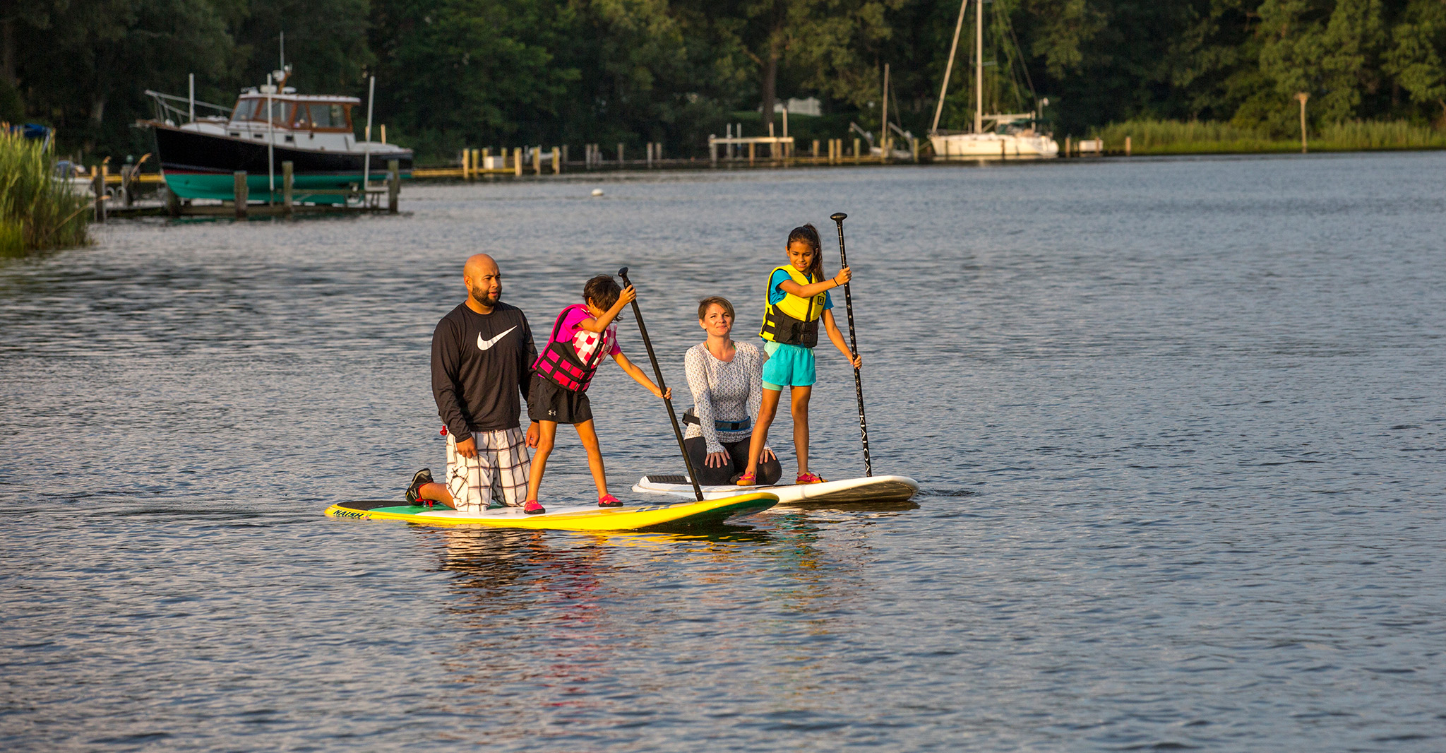 Paddleboarding on the Tred Avon River in Talbot County, Maryland.