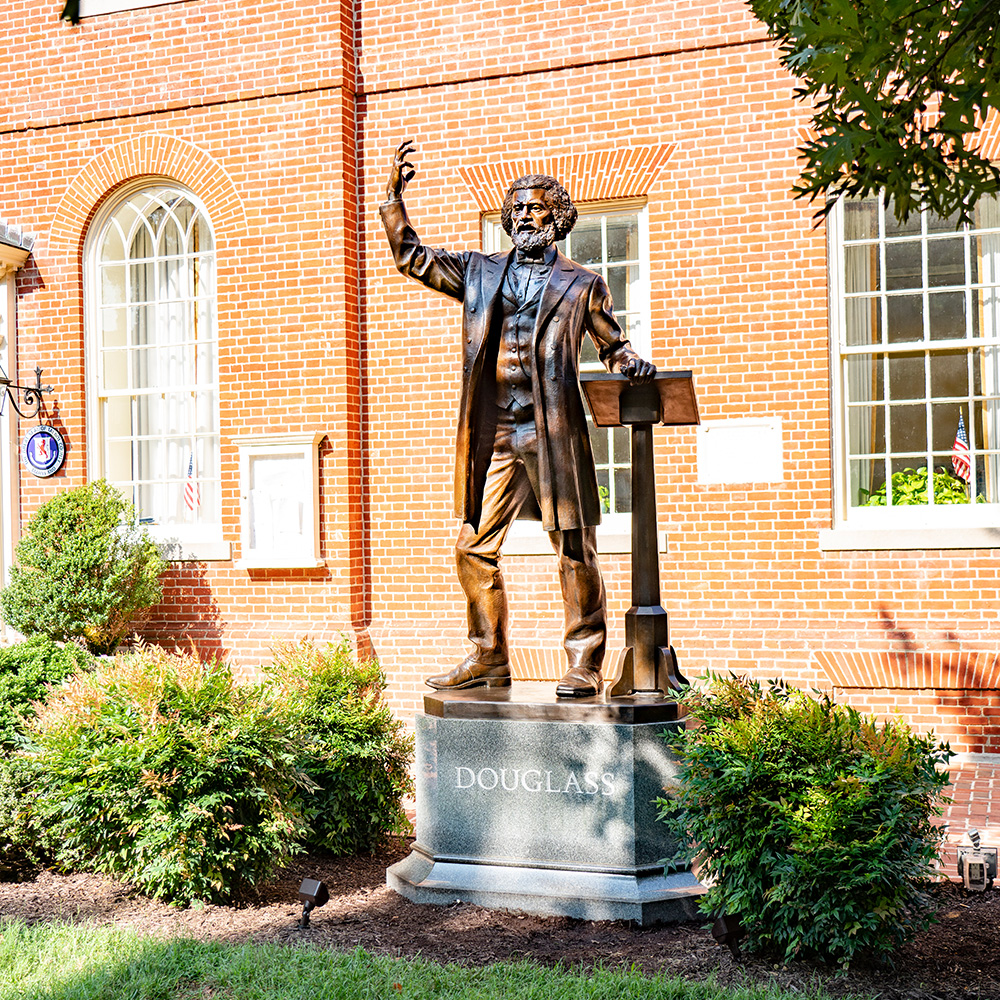 Frederick Douglass Statue in downtown Easton