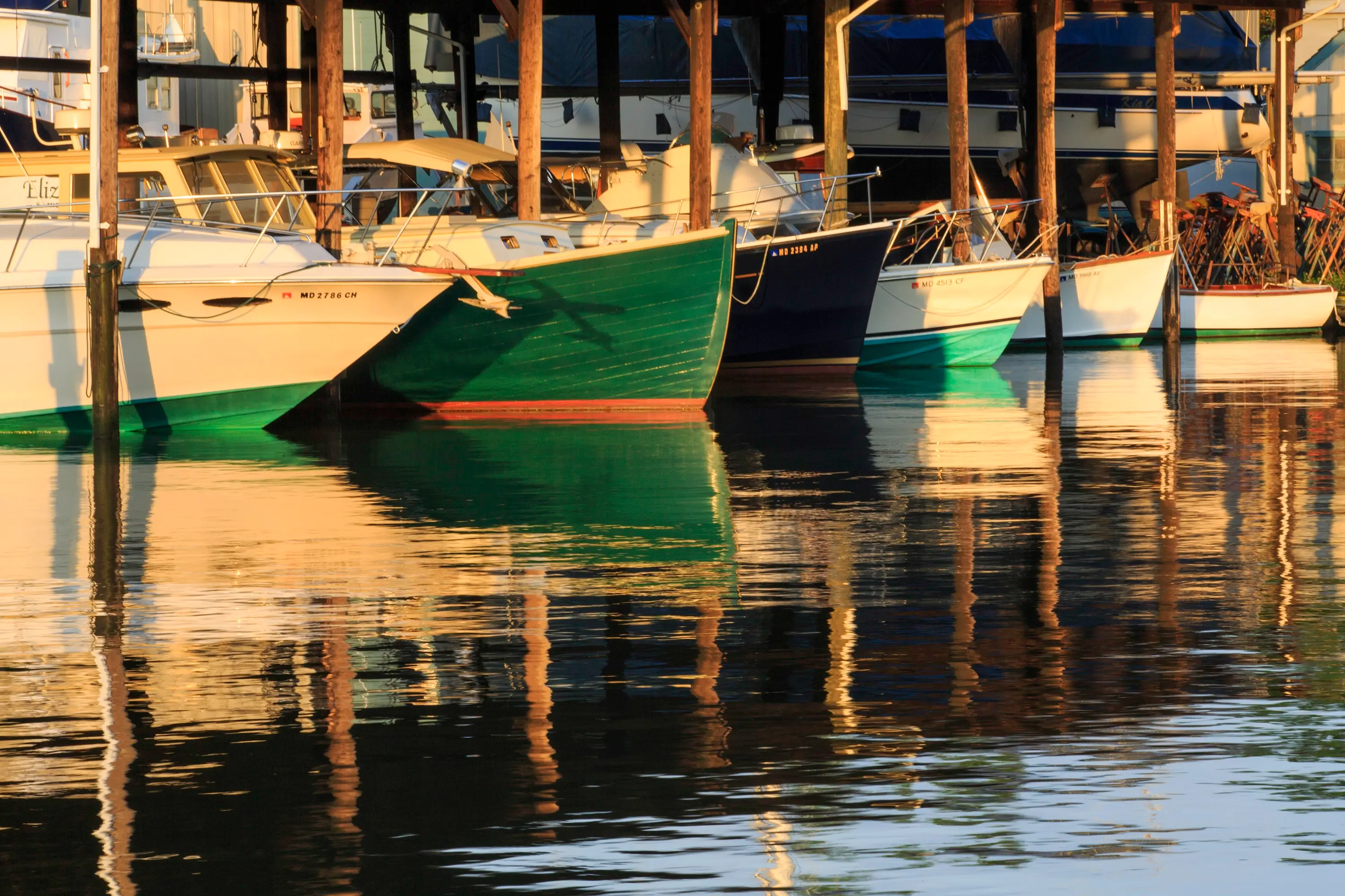 St. Michaels boat bows Talbot County.