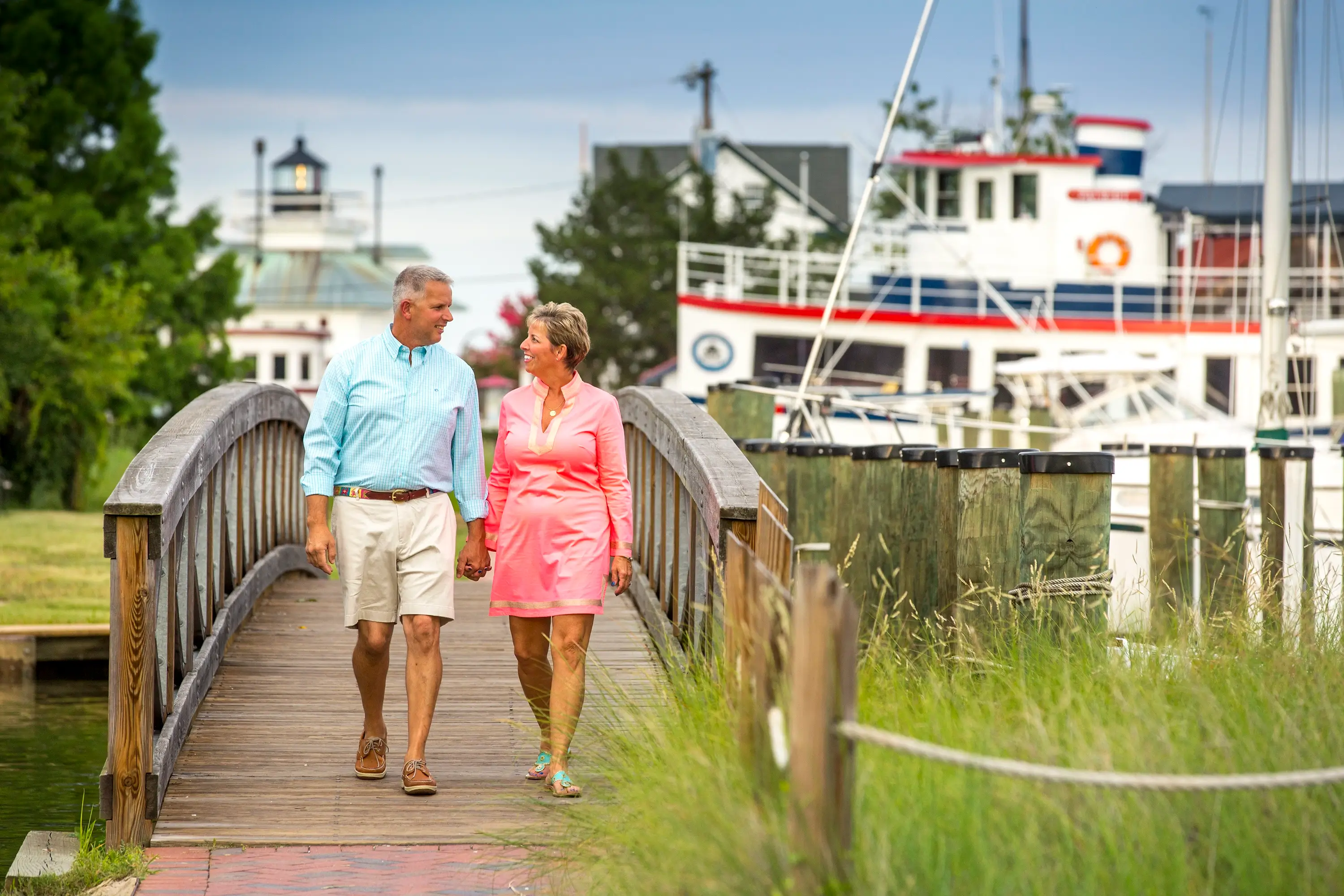 St. Michaels couple on a bridge in Talbot County.