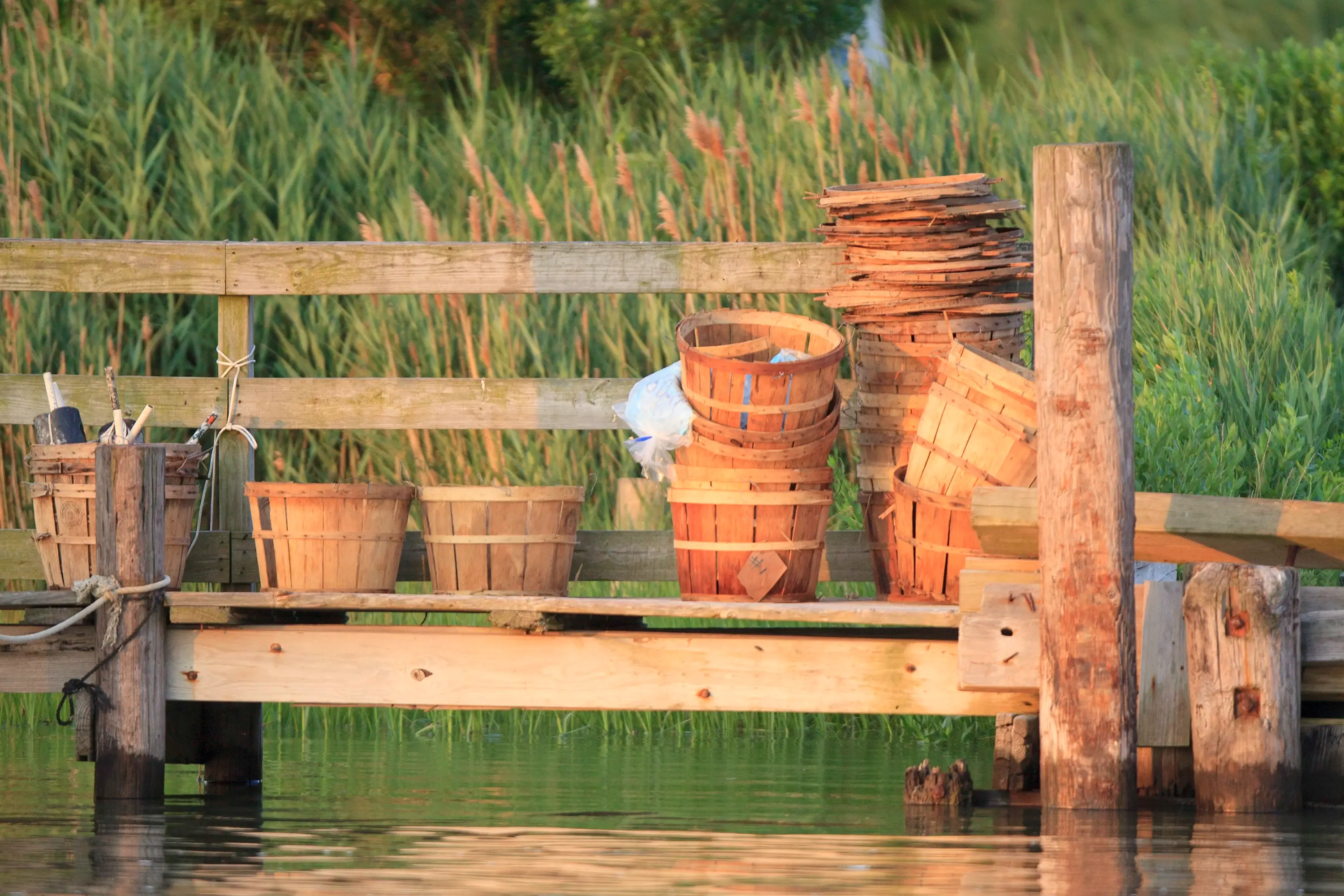 Crab baskets in Talbot County.