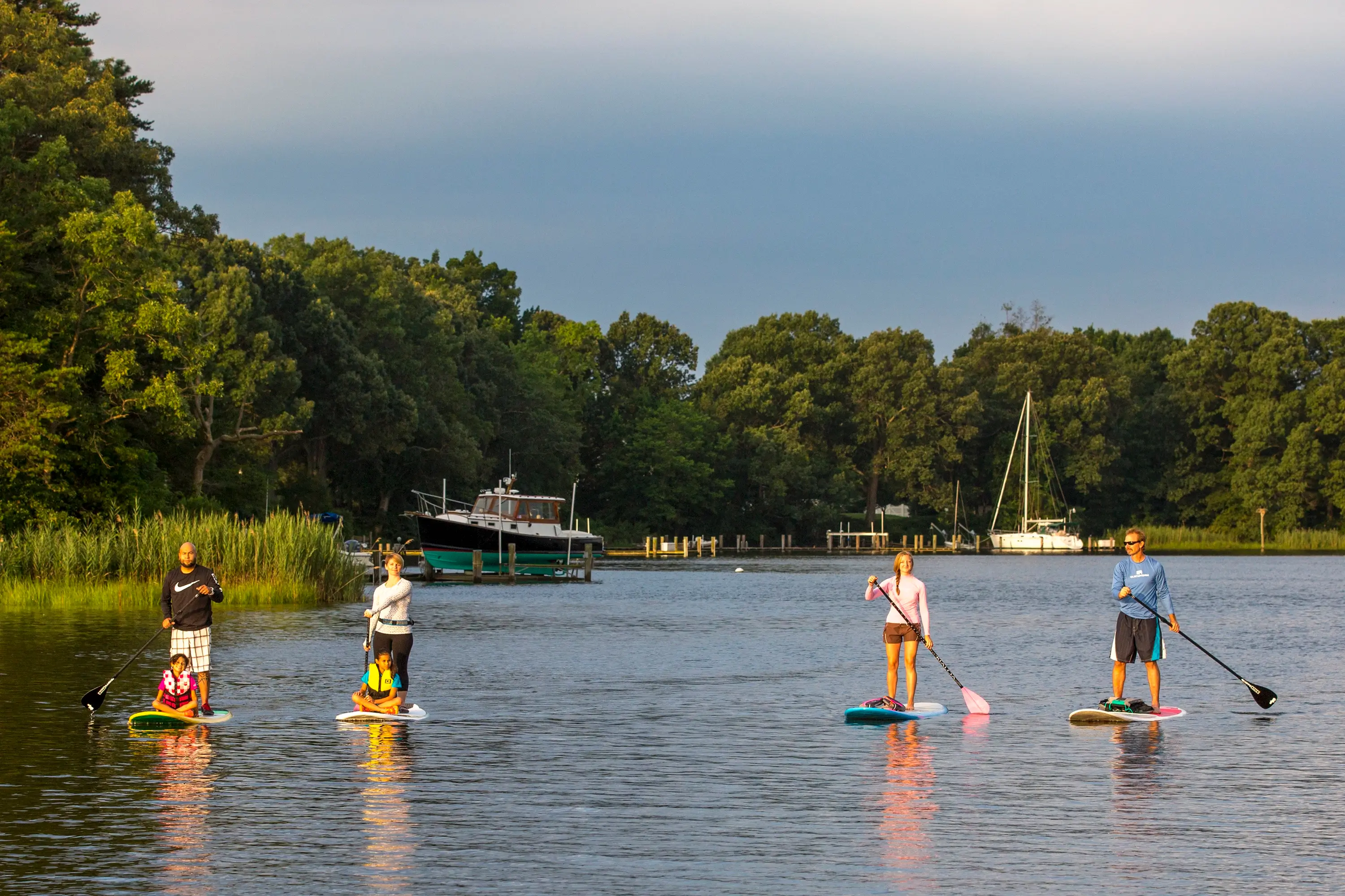 Easton paddle-boarders in Talbot County.