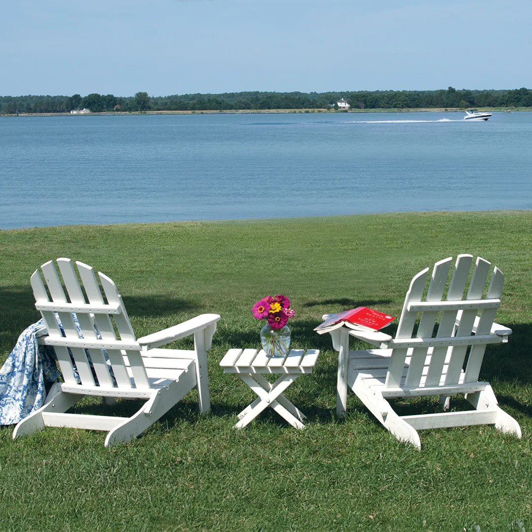 Chairs by the waterside in Talbot County.
