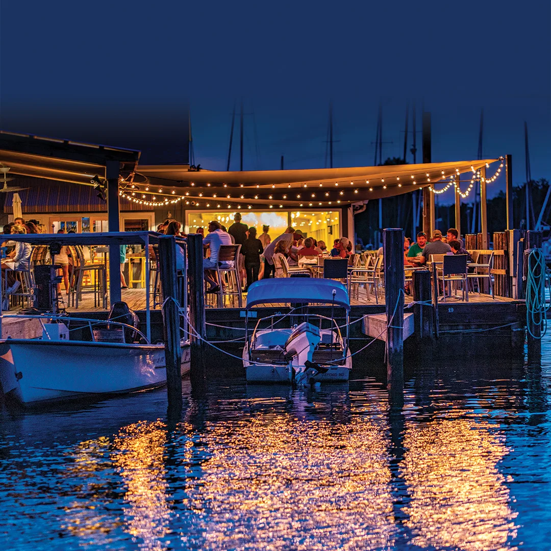 Dock at night in Talbot County.