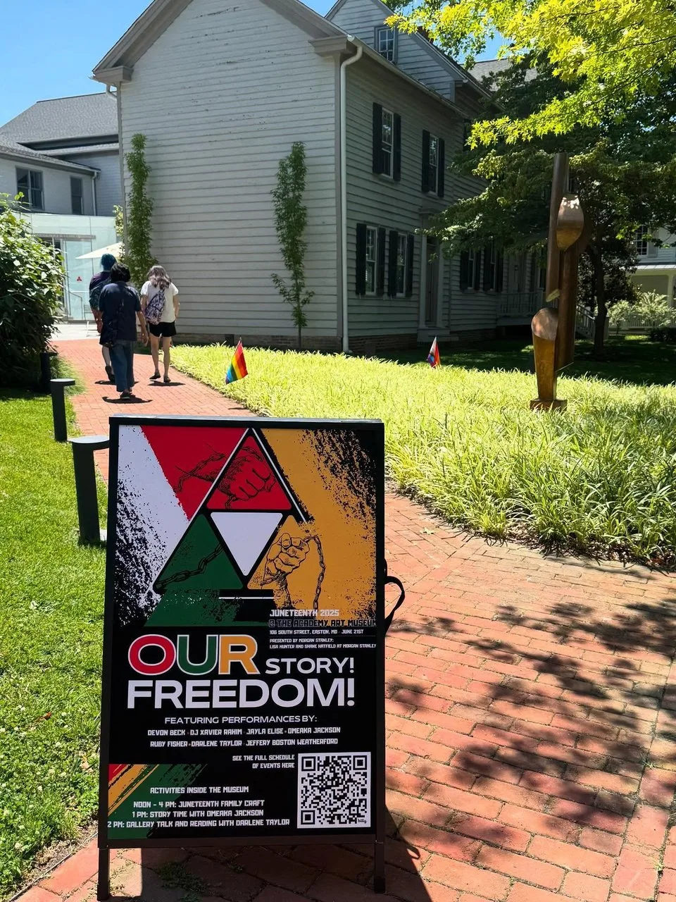 Juneteenth display board a the Academy Art Museum.